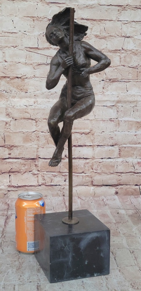 Erotic Performer Solid Bronze Sculpture Hot Cast Mid Century Bar Dorm Decor