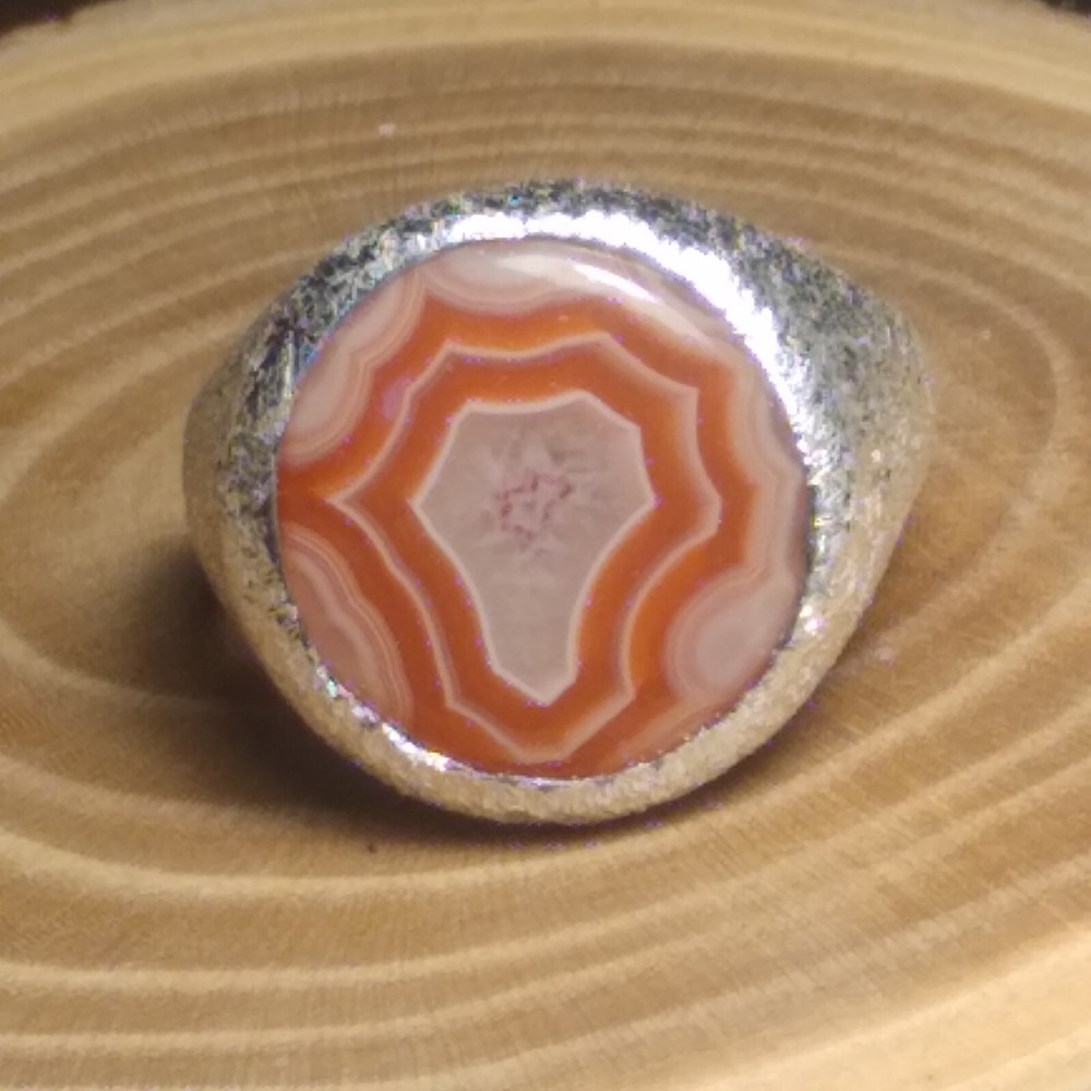 BEAUTIFUL MALAWI AFRICAN AGATE STERLING SILVER RING