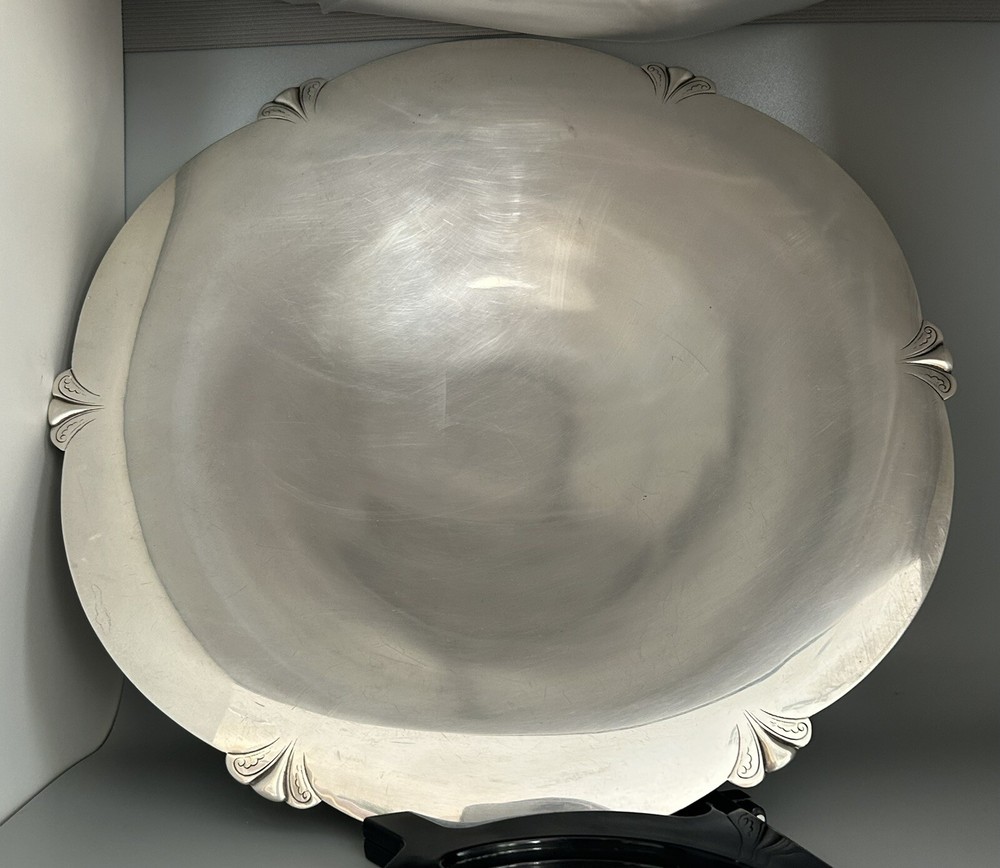 Vintage Sterling Round Footed Tray, 12”