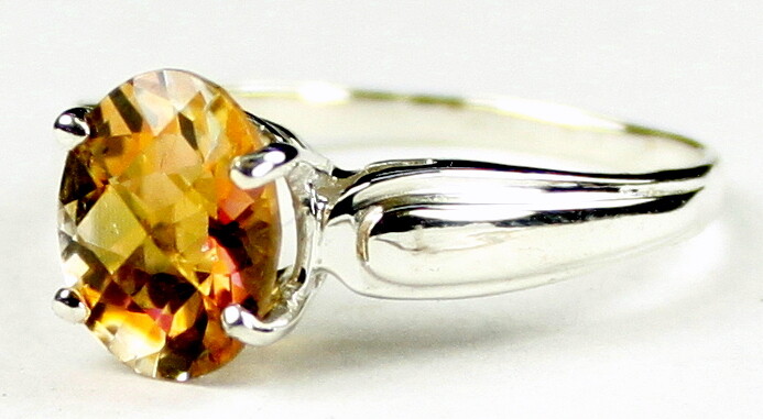 TWILIGHT FIRE TOPAZ Sterling Silver Ladies Ring - Handmade • SR058