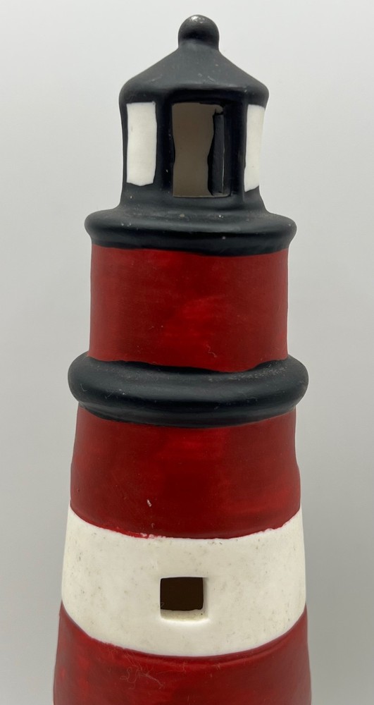 Direct Connection Lighted Ceramic Lefton VA Assateague Island Lighthouse, 11"