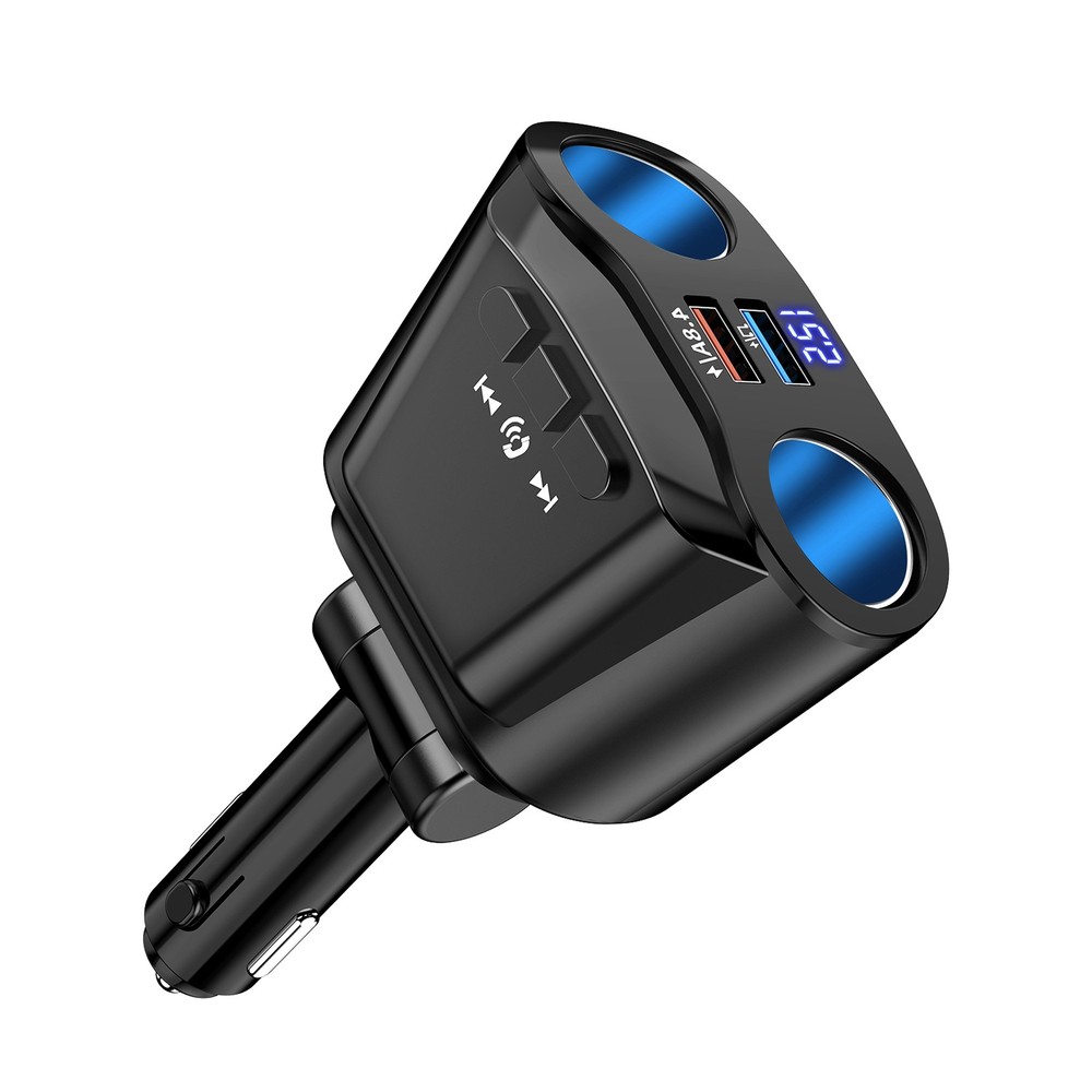 2 Way LED Car Cigarette Lighter Socket Splitter Dual USB Chargers Dock Adapter