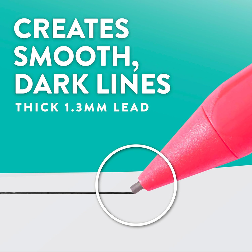Handwriting Triangular Mechanical Pencil Set with Lead & Eraser Refills, 1.3Mm,
