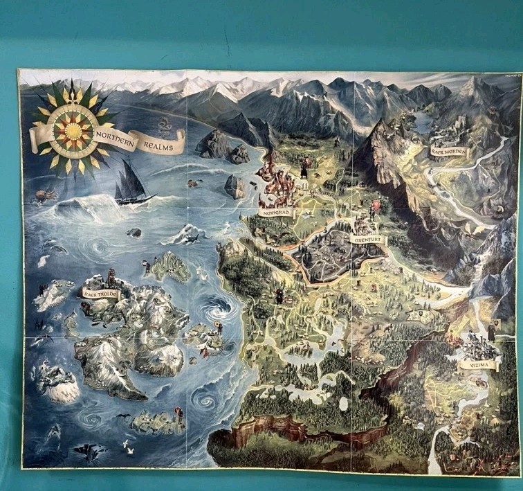 The Witcher 3 MAP POSTER Xbox One INSERT ONLY Authentic Original