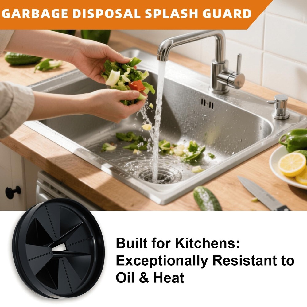 Garbage Disposal Splash Guard 3 3/8" for InSinkErator Evolution Series, Black
