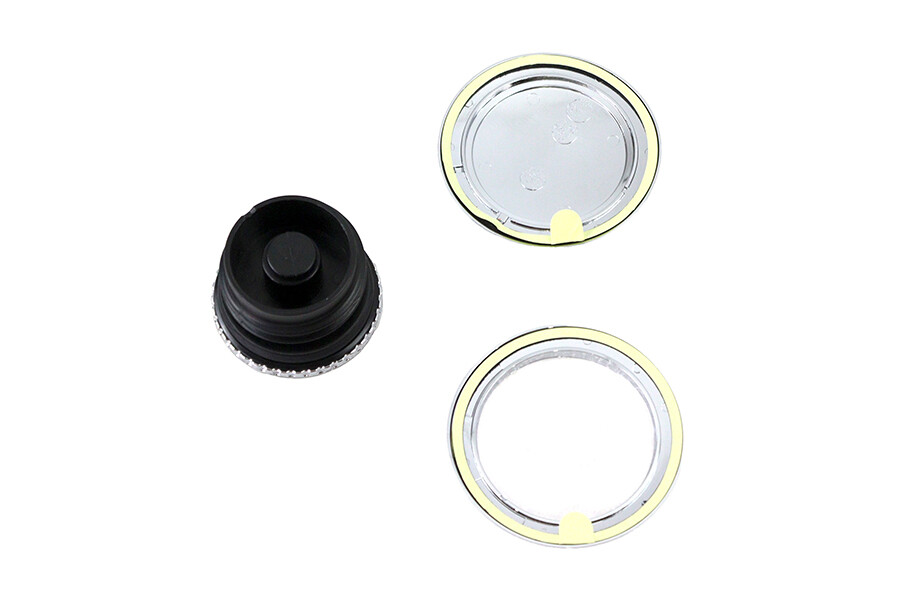 Flush Mount Gas Cap & Left Side Tank Cap Kit Chrome fits Harley Davidson