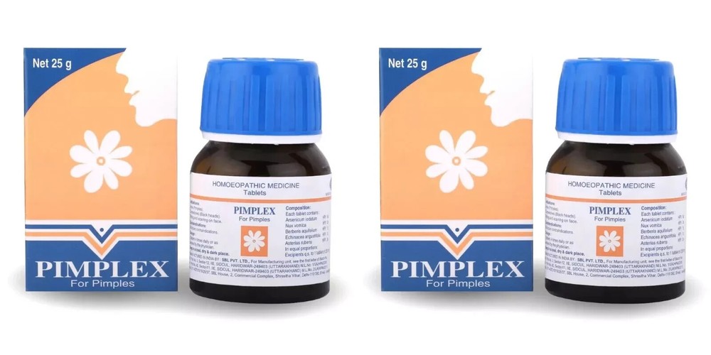 2 x SBL PIMPLEX Tablets (25g) 100 Tablets | Homeopathic free fast shipping