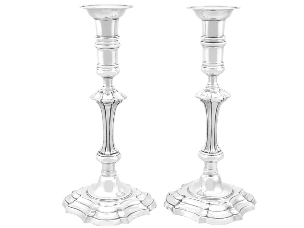 Antique Irish Sterling Silver Candlesticks