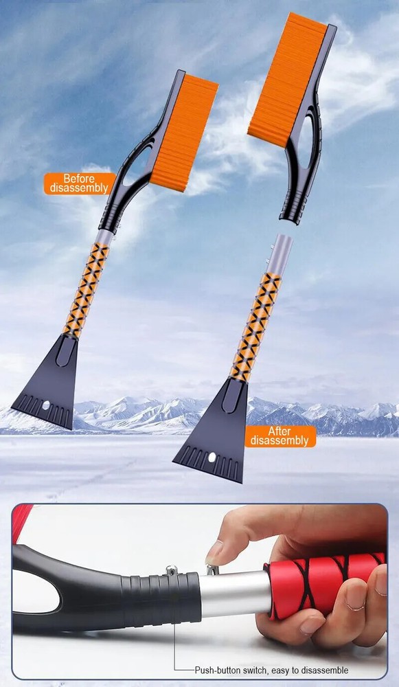 Detachable Car Snow Scraper, Cleaning Brush, Window and Windshield Cleaning Tool