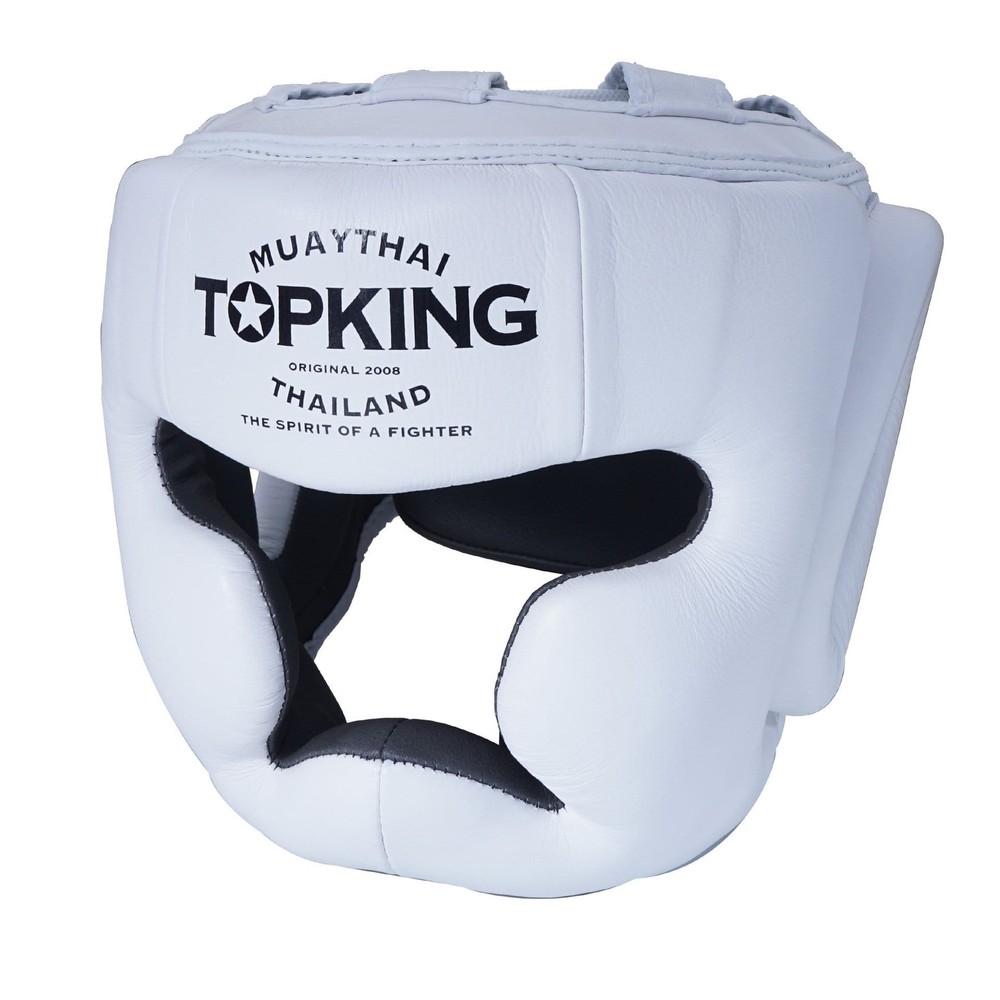 Top King Boxing Sparring Helmet TKHGEC-LV "EXTRA COVERAGE" White