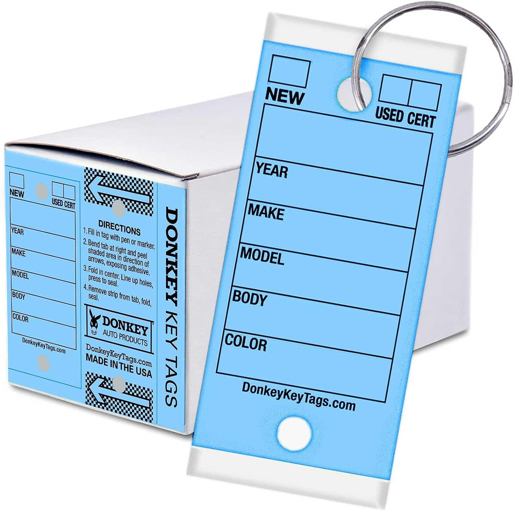 Laminated Self-Protecting (250 Tags per Box with Metal Rings) (Blue)