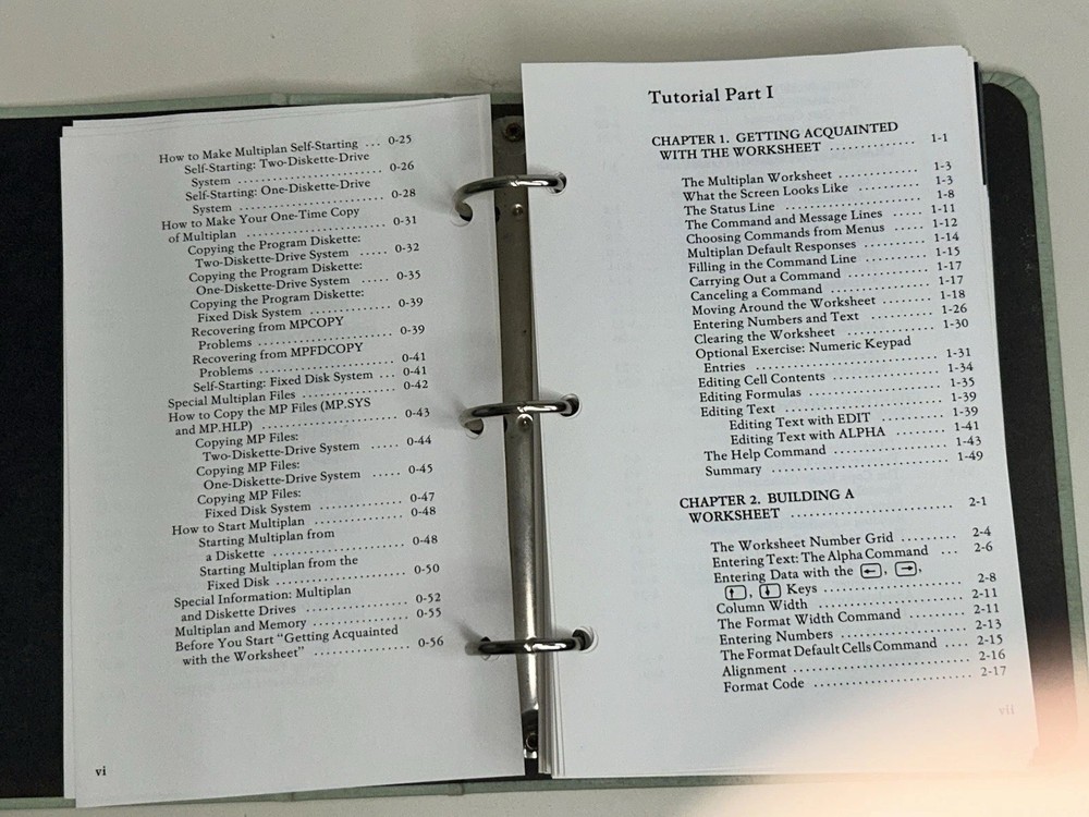 IBM Multiplan Electronic Worksheet Computer Software by Microsoft MANUAL ONLY