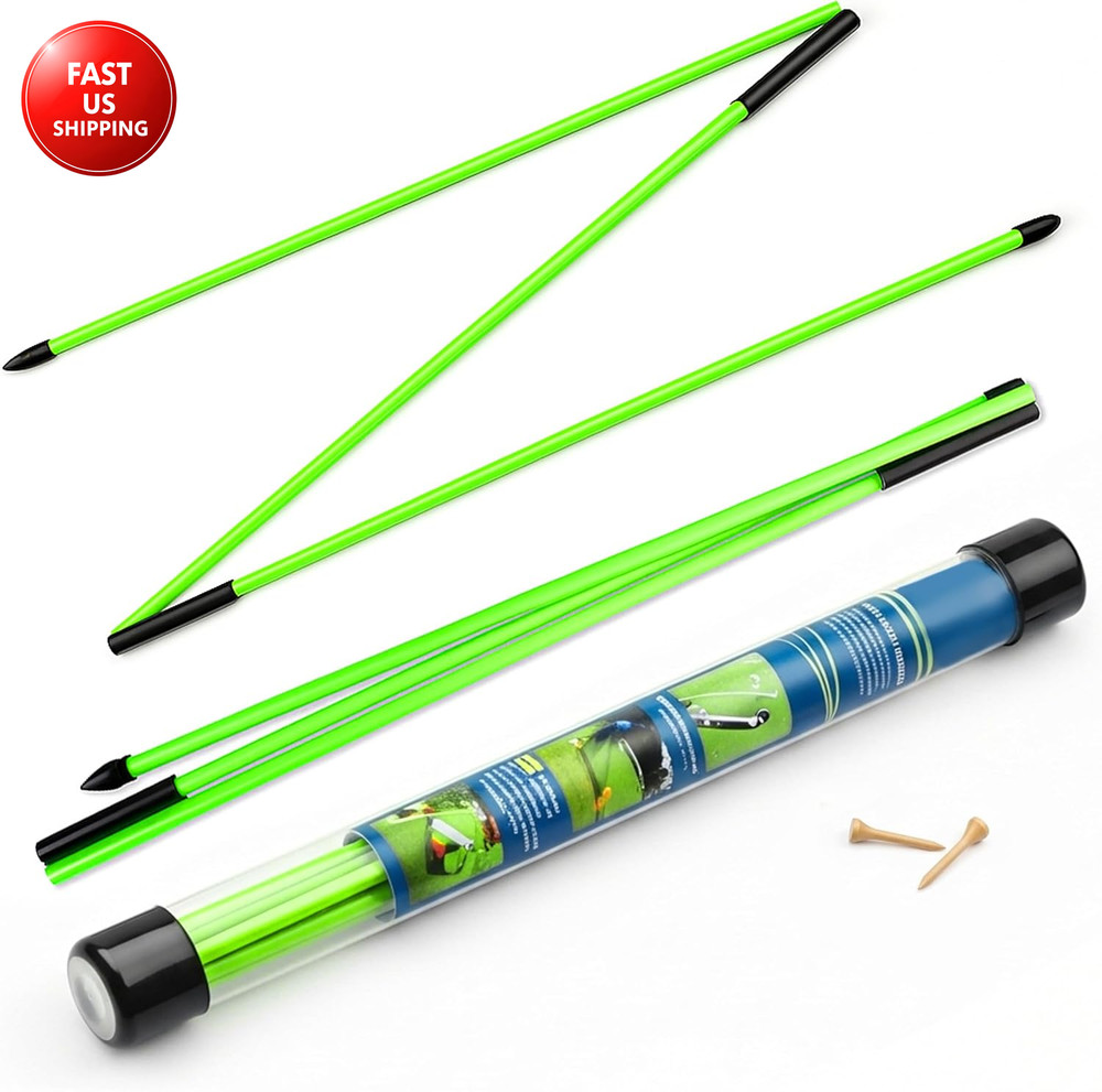 Collapsible Golf Alignment Sticks | 48 Inches Golf Trainer Stick Set for Aiming/