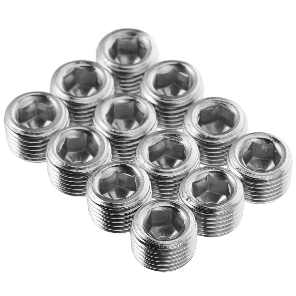 12 Pcs Air Fitting Pneumatic Pipe Hose Plug 1/8 Inch Internal Hex