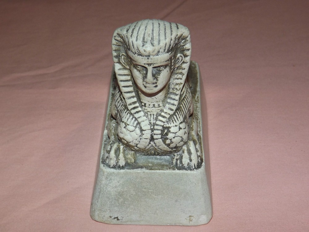 VINTAGE EGYPTIAN  SPHINX CHALKWARE