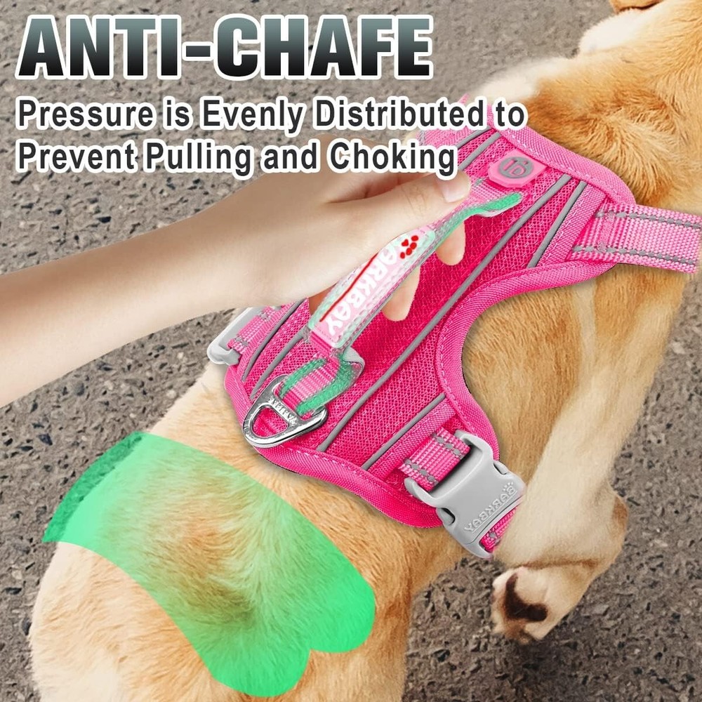 Innovative No-Pull Step-In Dog Harness with ID Tag Pocket - Pink, Medium