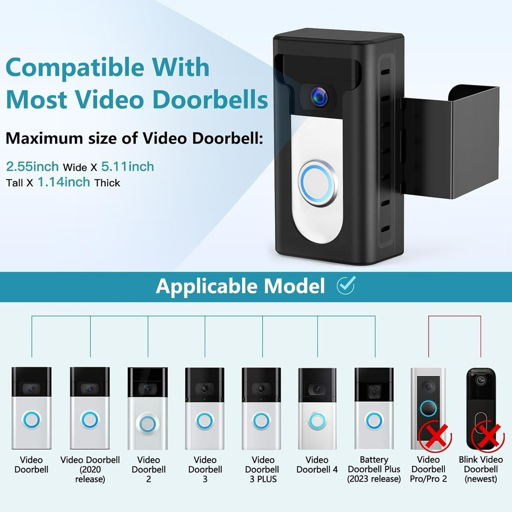 Adjustable Anti-Theft Doorbell Mount with Motion Sensor - Easy Installation