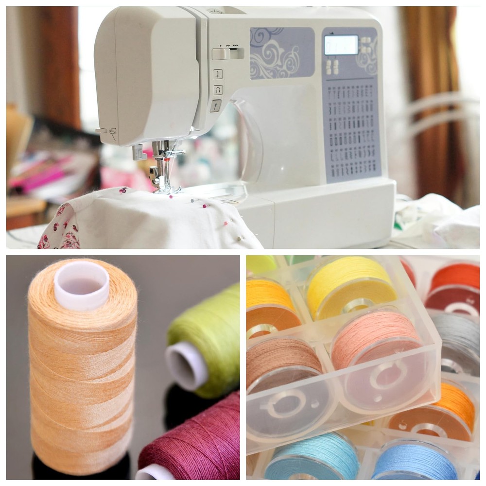 100pcs bobbin Threads kits, 400yard Per Polyester Thread Spool Set Matching P...