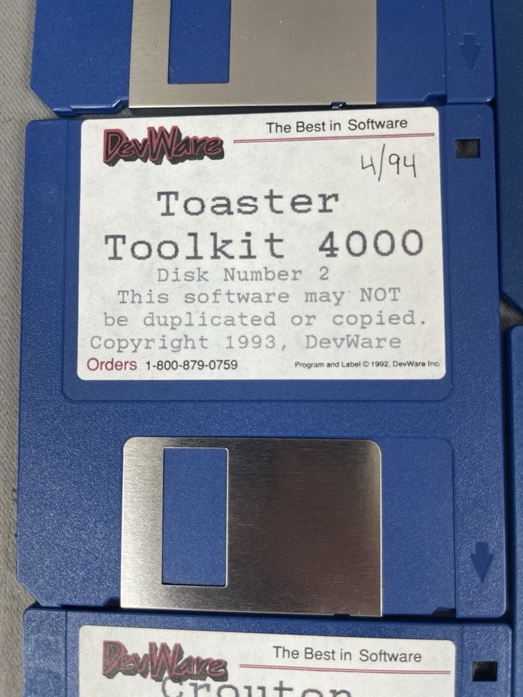 DevWare Software for Amiga - Toaster Toolkit 4000, Crouton Tools 4000, Cocoon...