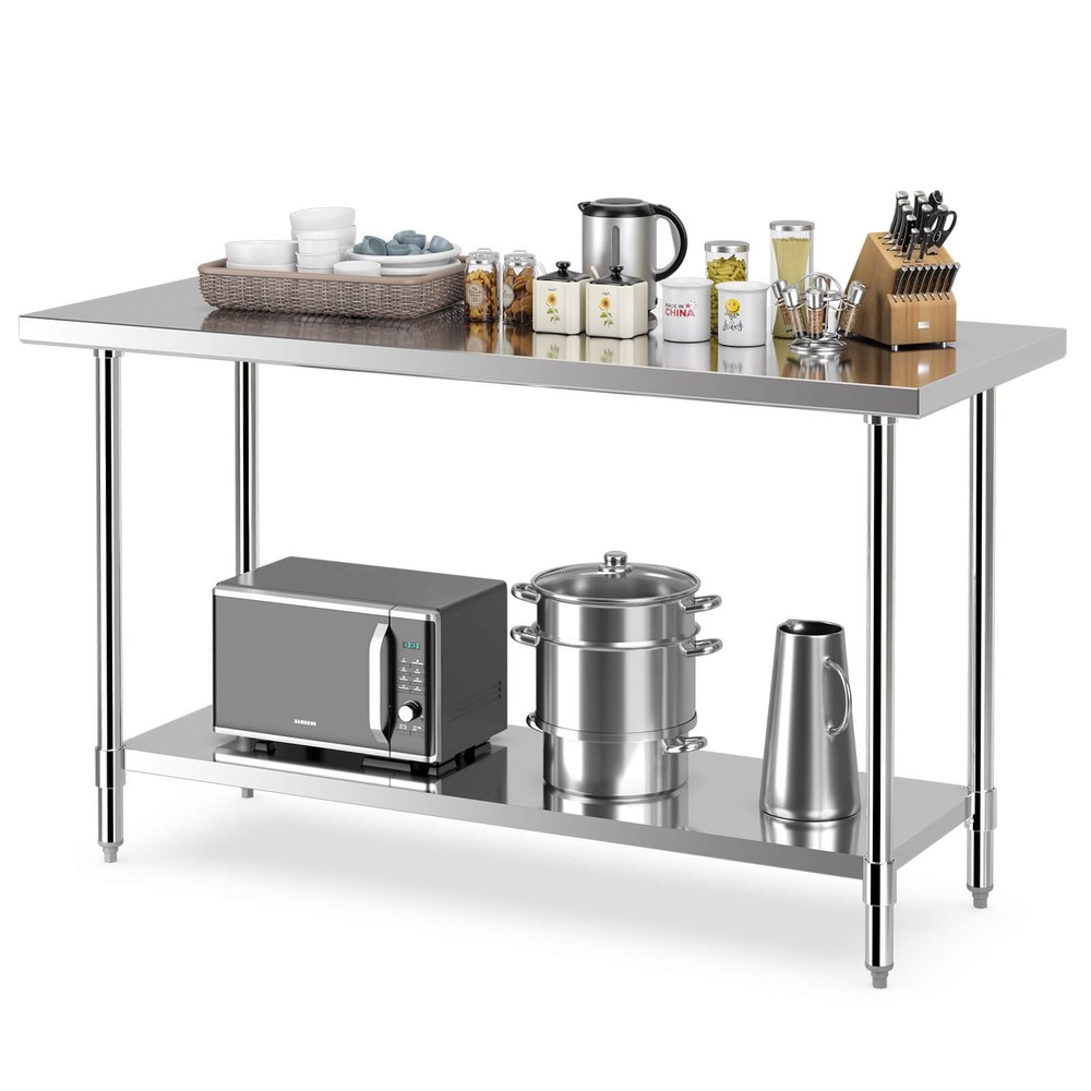 24 x 60 Inches Stainless Steel Work Table Kitchen Prep & Work Table Silver