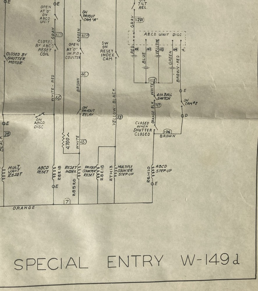 Bally Special Entry Bingo Pinball Schematic