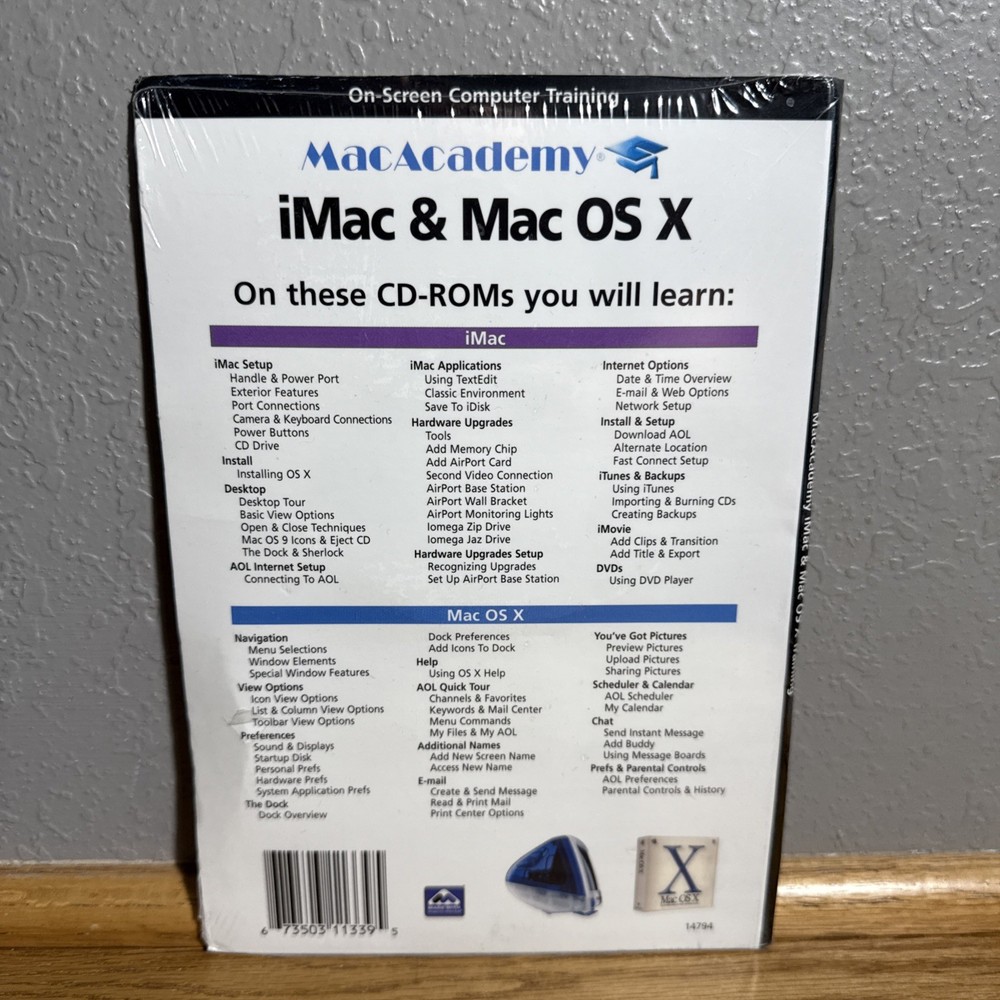 iMac & Mac OS X Interactive Training CD ROM MacAcademy New Sealed