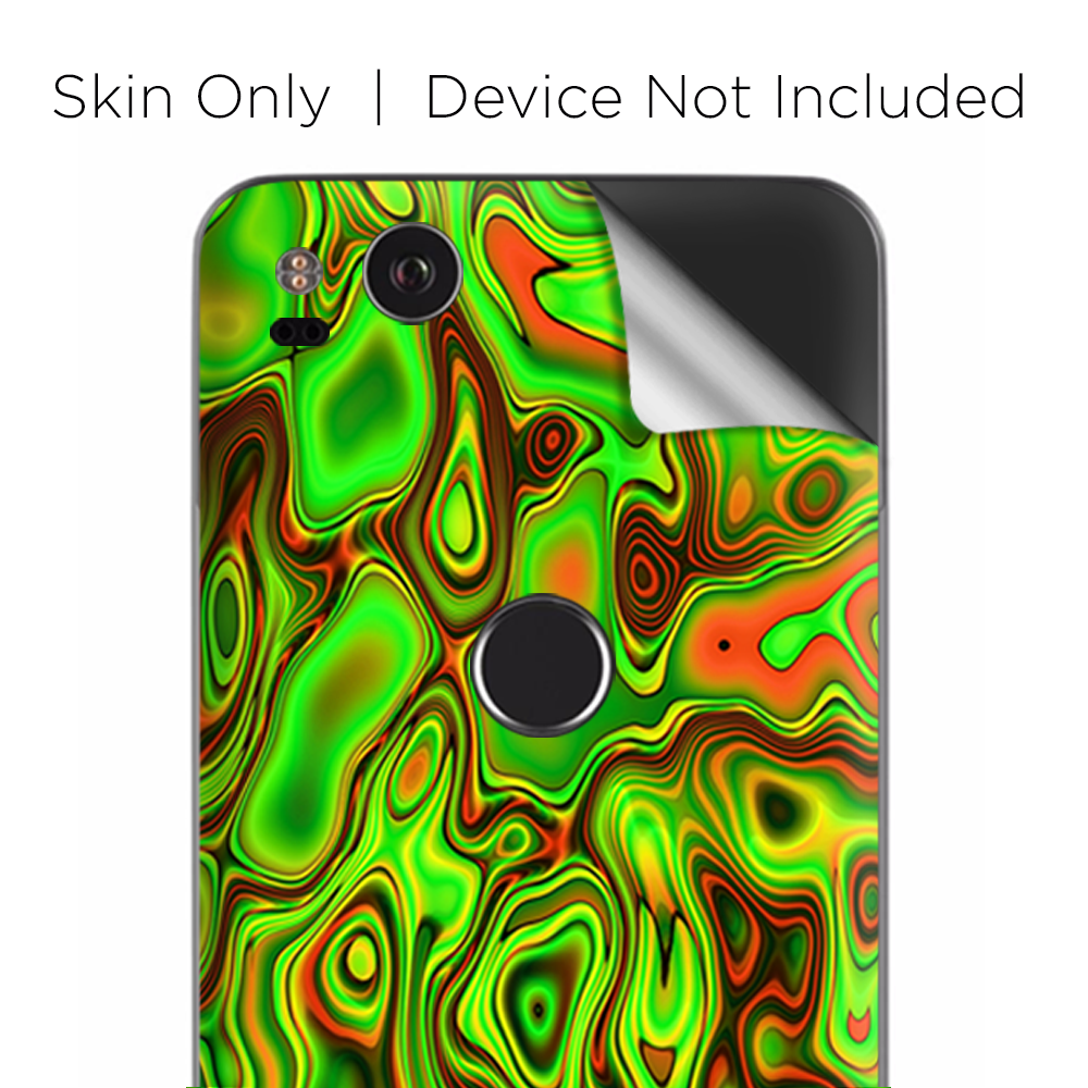 Google Pixel 2 Skins Decal Wrap green glass trippy psychedelic