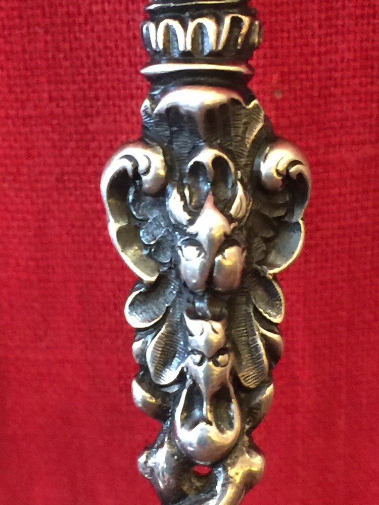 Large Antique Dutch Ornate Silver Spoon