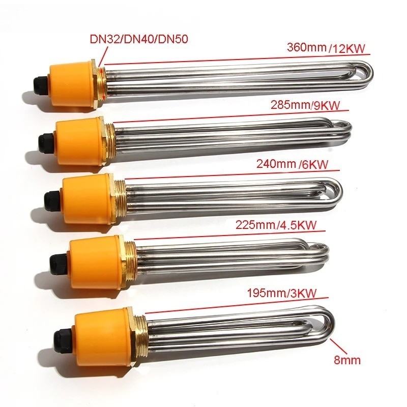 Electric Heating Element 1.25"/1.5"/2" Thread 3KW-12KW 110V-380V Solar/Brewing