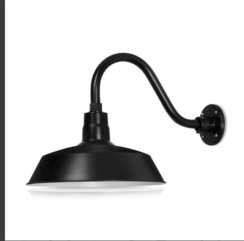 Htm Lighting Solutions SBL14-BK-SGN15-BK 14 Inch Satin Black Gooseneck Light