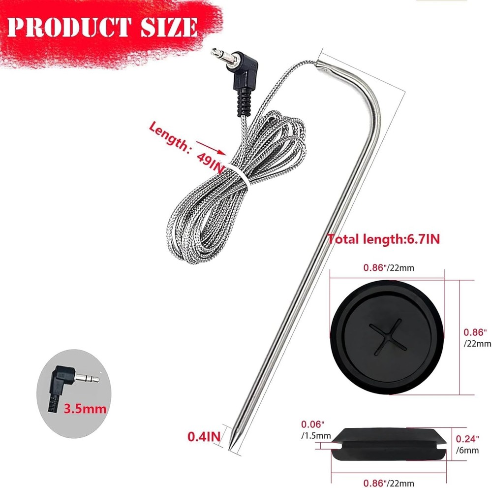 Durable 2-Pack Meat Probes for Pit Boss Grill - Effortless Grilling Precision