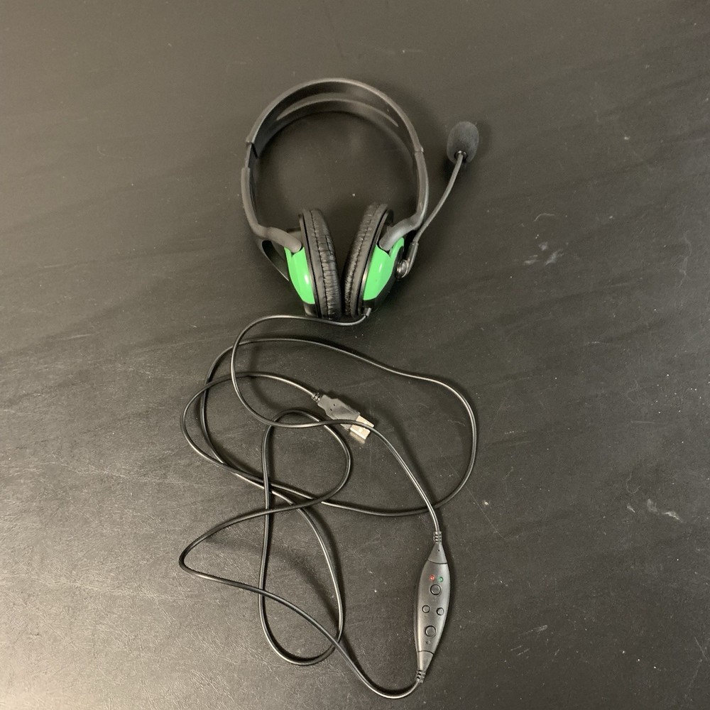 USB Wired Gaming Headset with Microphone Green