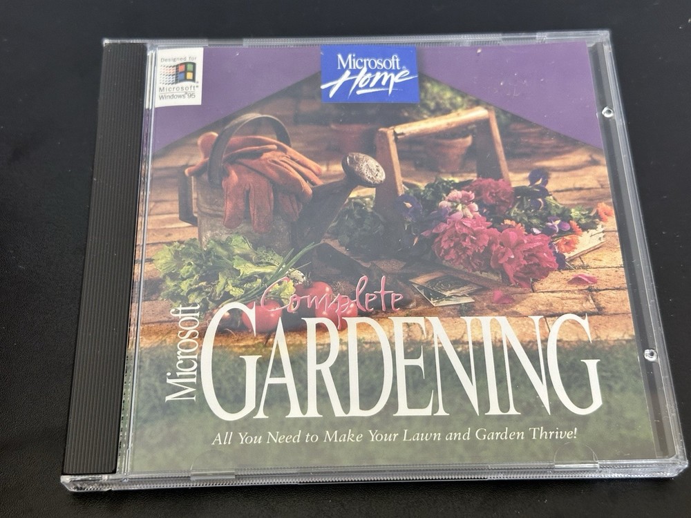 Microsoft Complete Gardening Windows 95 CD-ROM 1996 Vintage PC Software