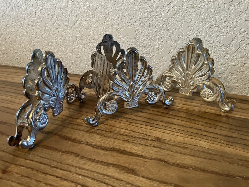 3 Pc Silver Plated Buffet Caddies Tarnish