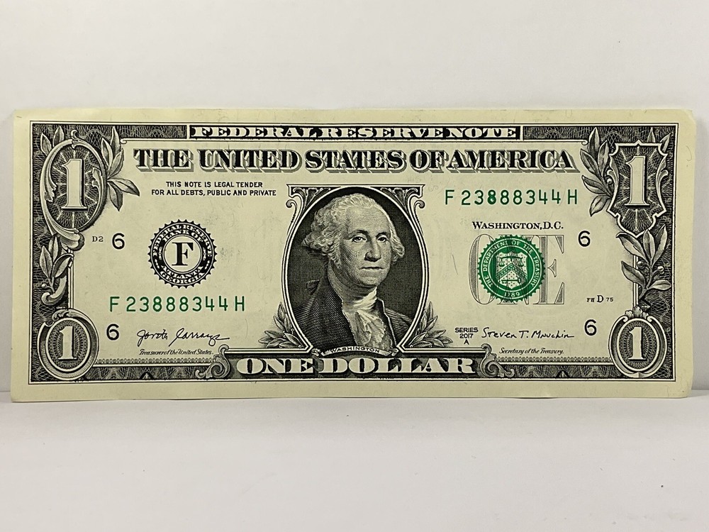 Ink Smudge Error Third Position 2017 One Dollar Bill Lot Of 8 District 6