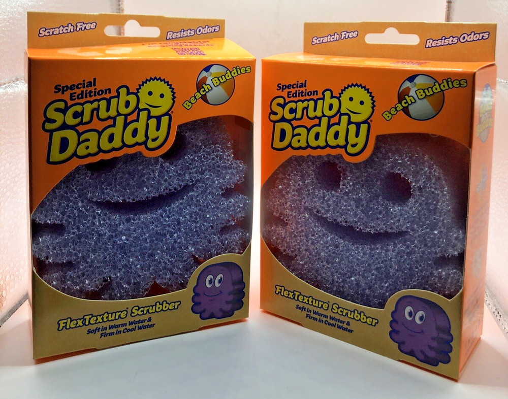 2 Scrub Daddy Beach Buddies Octopus Summer Special Edition FlexTexture Scrubber