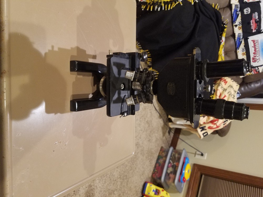 Vintage Spencer Buffalo Binocular Microscope  - Functional-in case-very nice co