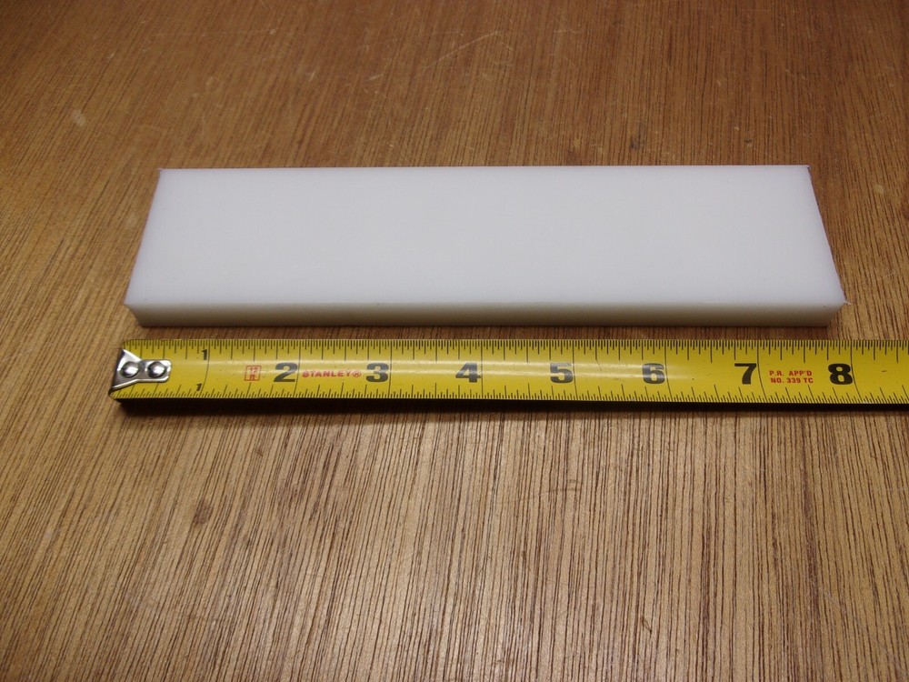 UHMW PE 1/2" X 2" X 8" White Opaque Rectangular Flat Bar Stock USASealing