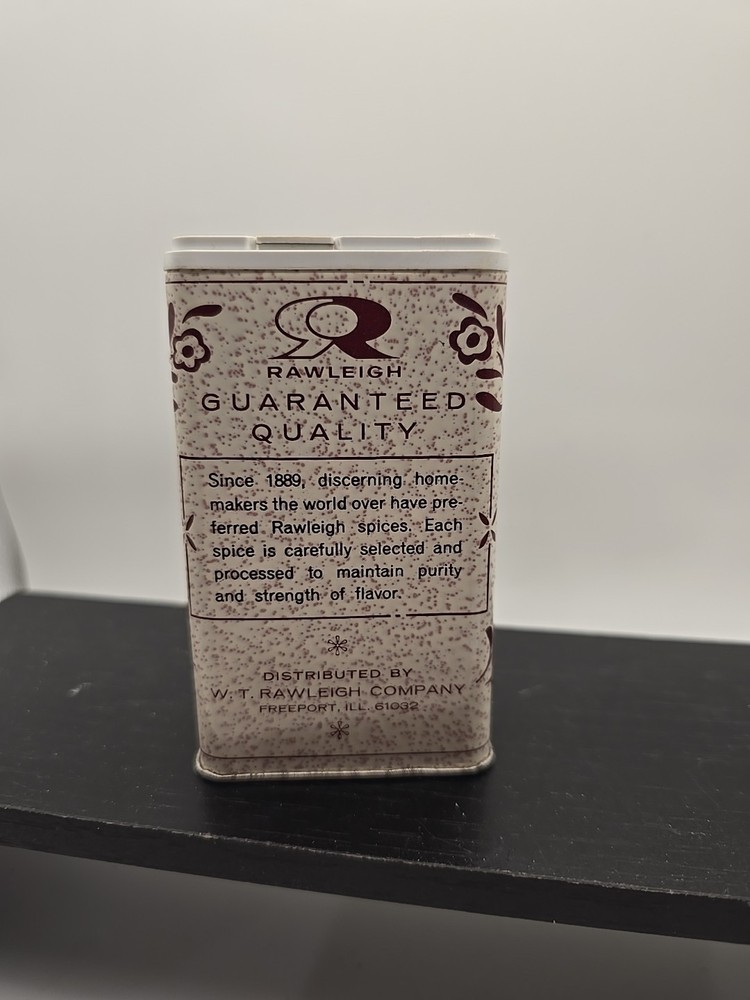 Vintage Rawleigh's Nutmeg 2.5 oz spice tin,