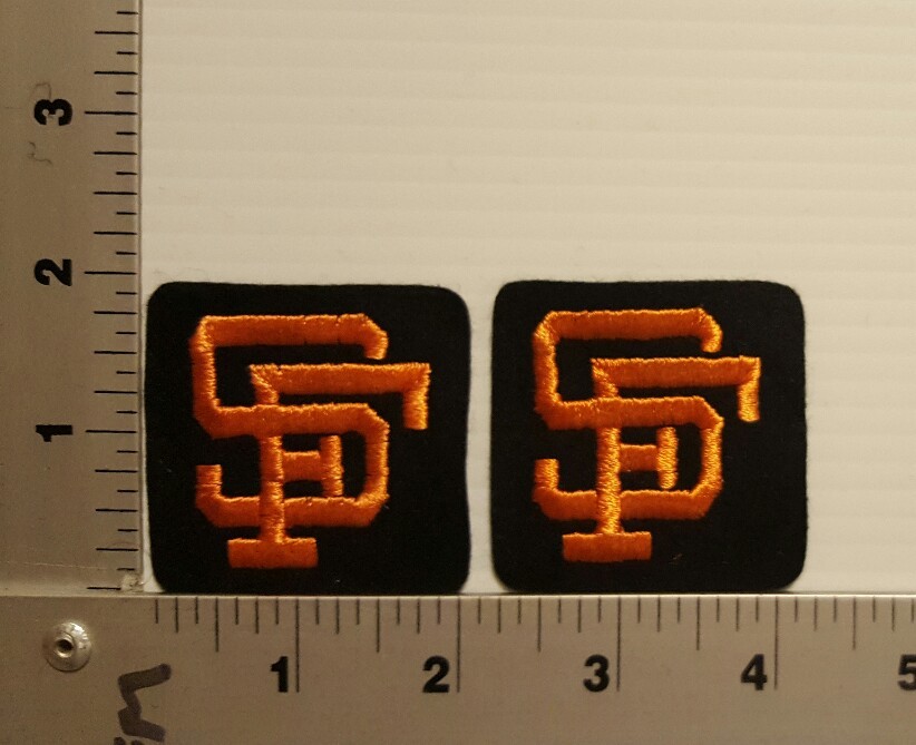 2-PCS SAN FRANCISCO GIANTS  (SQUARE) VINTAGE EMBROIDERED PATCH
