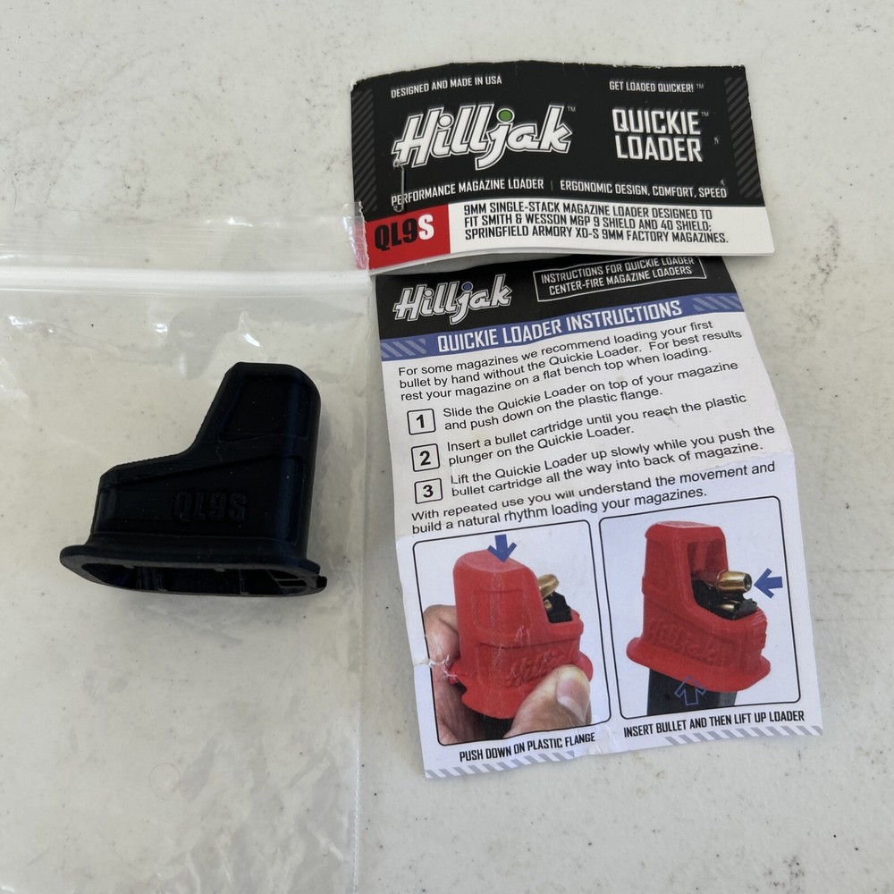 Hilljack Quickie Loader QL9S- 9 mm single stack magazine loader, Smith & Wesson