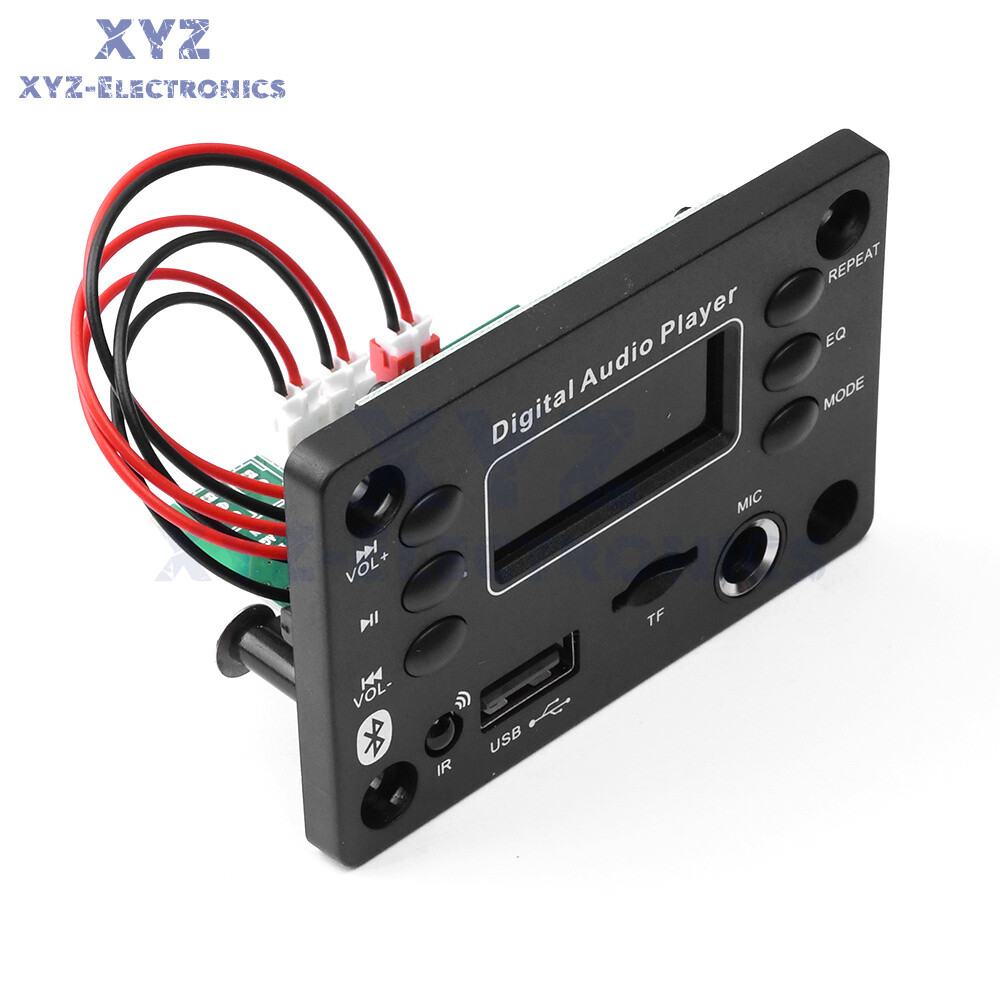 DC7-16V Bluetooth MP3 Decoder Board Car Audio Microphone USB FM Player Speaker