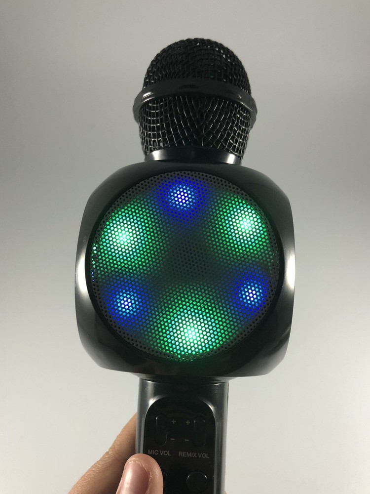 Tech Solutions LED Bluetooth Karaoke Studio Wireless Mic With Speaker Black AW1