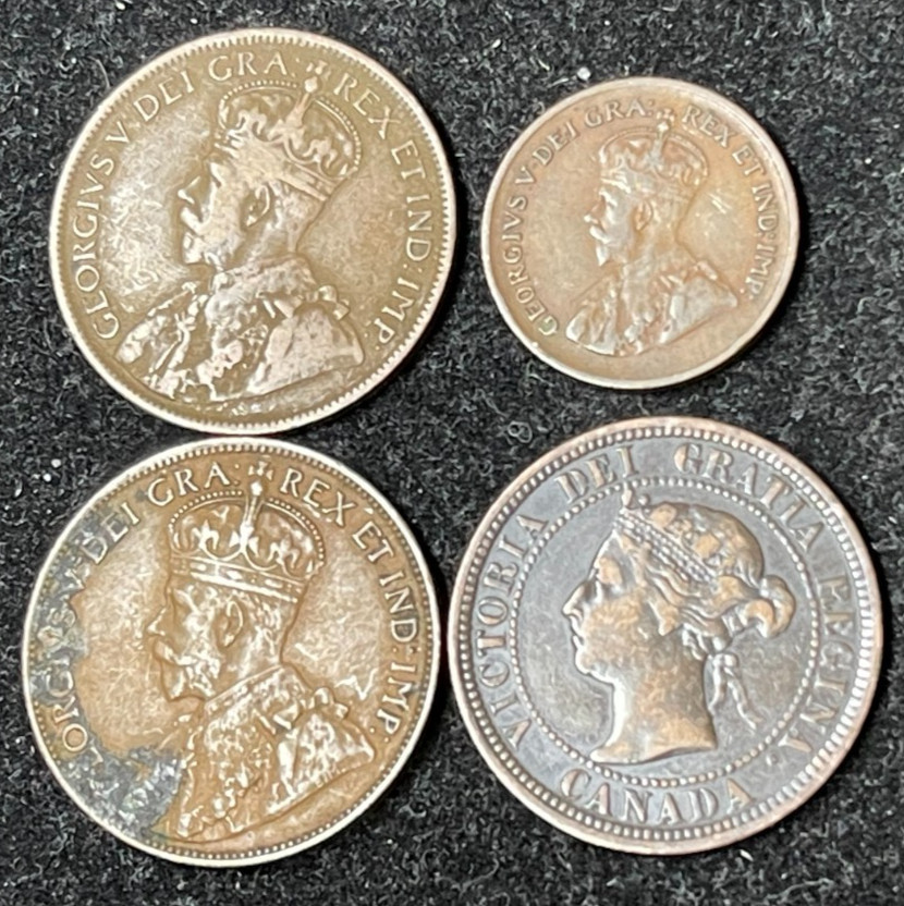 Early Canada 4 Coins Lot Great Condition