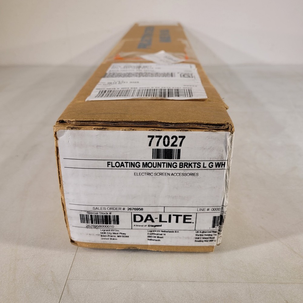 Da-Lite 77027 White Floating Mounting Bracket White