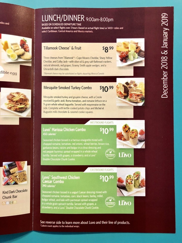 DELTA AIRLINES DOMESTIC MENU — JAN 2019