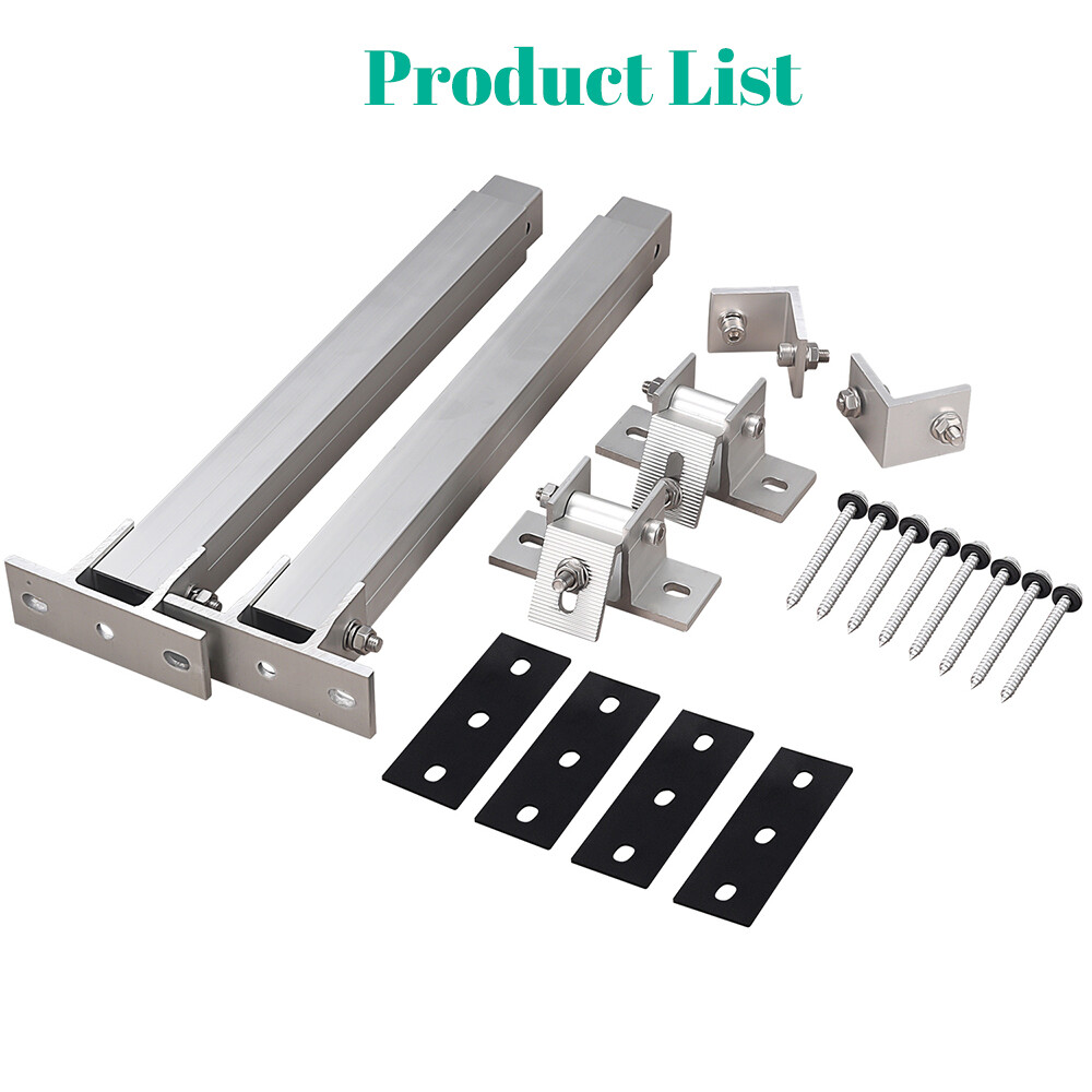 2PCS Solar Panel Mounting Brackets Adjustable Angle Tilt Mount Fixing Wall Roof