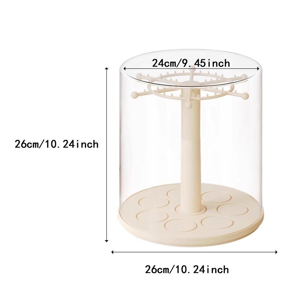 Figure Clear Display Case Storage Organizer Rotating Dustproof Desktop Necklace