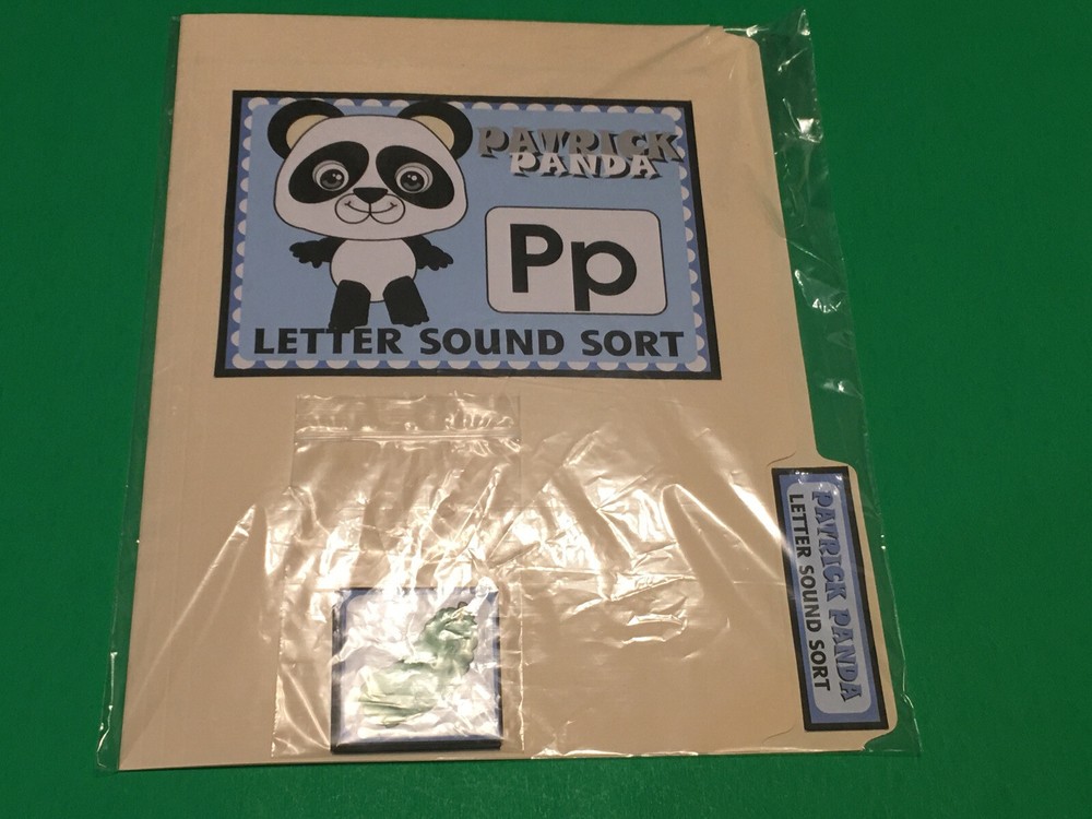 Patrick Panda - Letter Pp - DIY File Folder game - Printed / Uncut