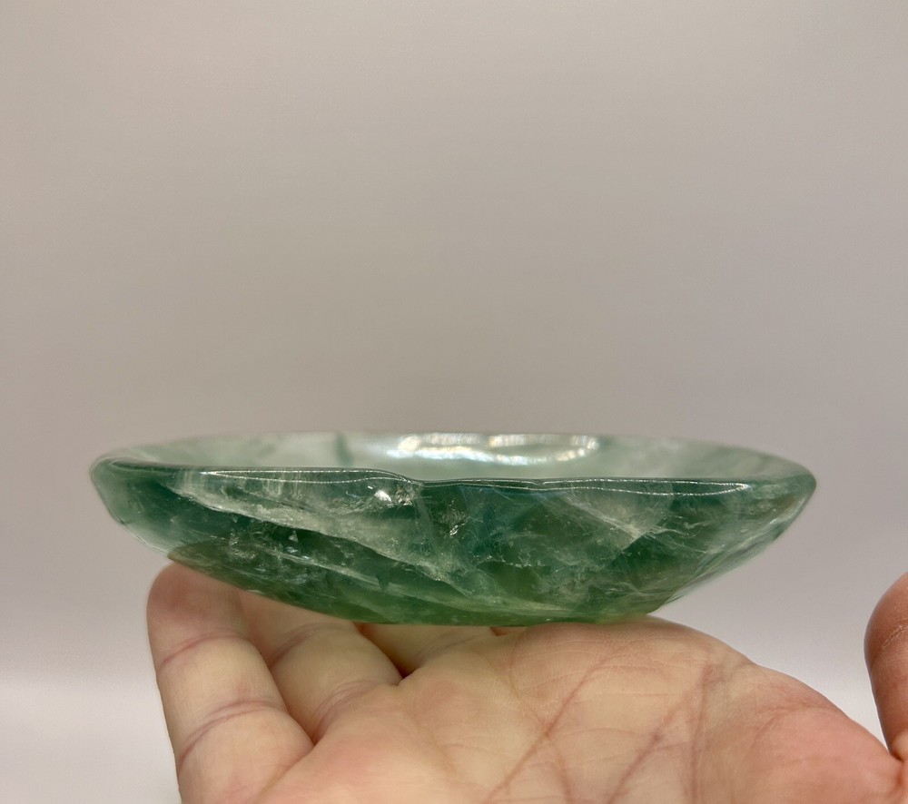 Aqua Green Fluorite Crystal Dish